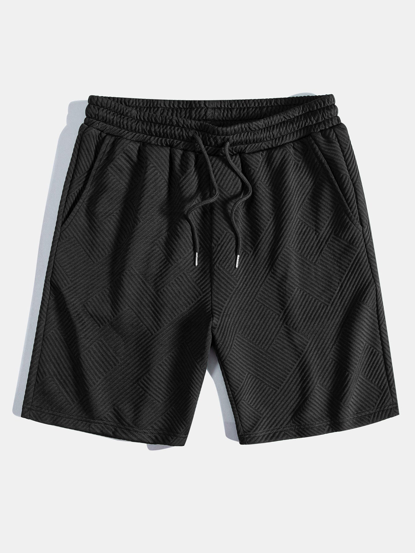 Striped Jacquard Drawstring Shorts