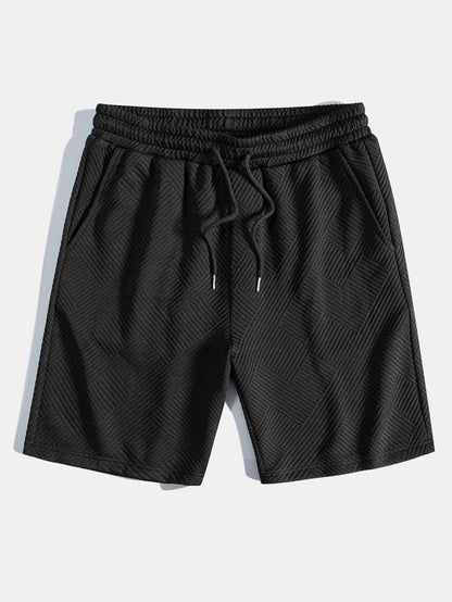 Striped Jacquard Drawstring Shorts