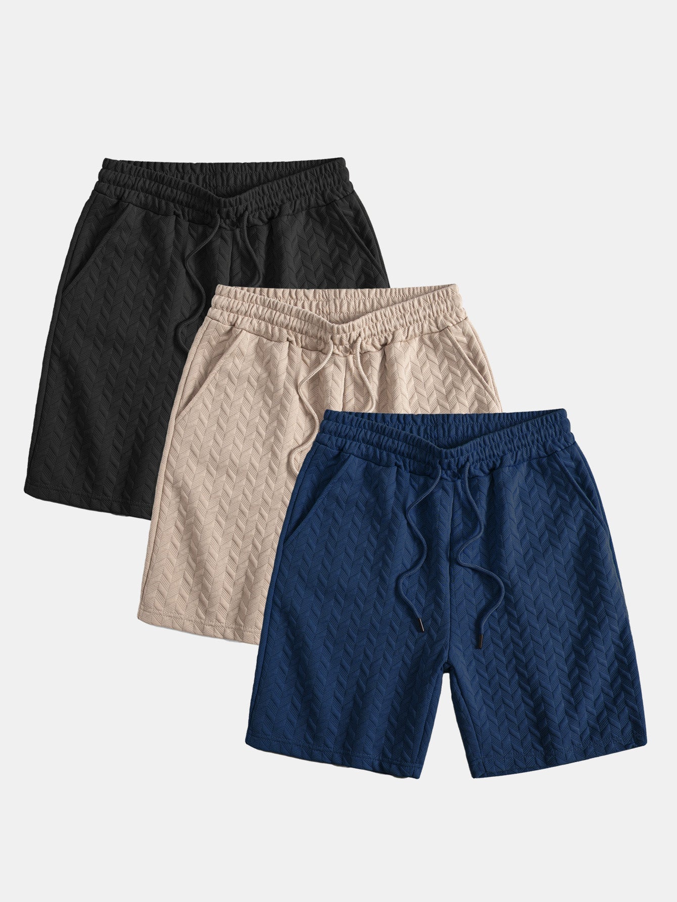 3 Pieces Geometric Jacquard Shorts