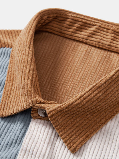 Colorblock Corduroy Shirt