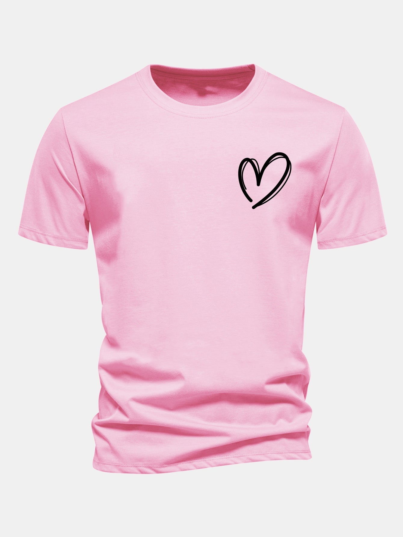 Regular Fit Heart Print Cotton T-Shirt