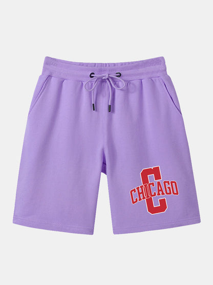 Chicago Print Mid Length Shorts