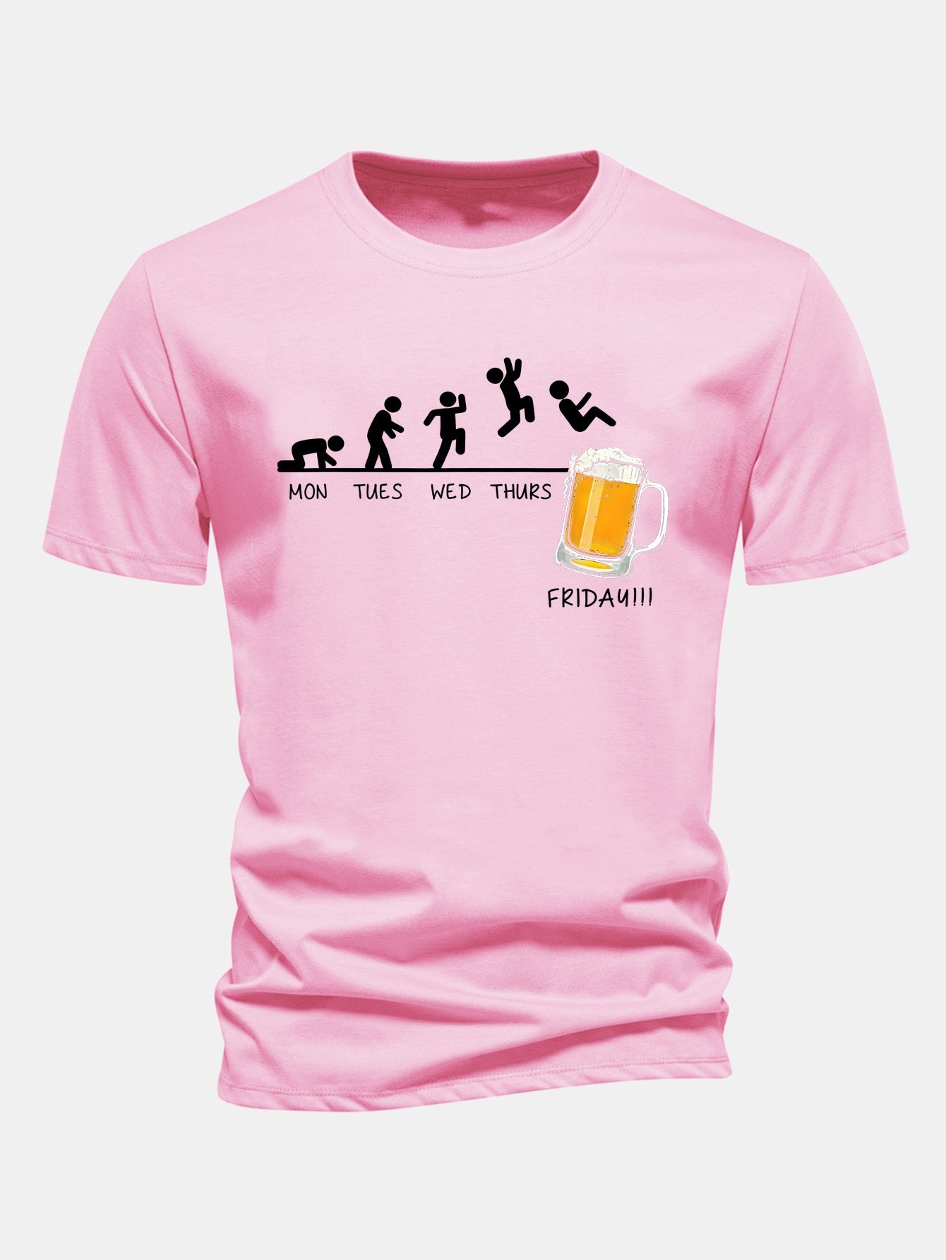 Regular Fit Beer Weekly Evolution Print Cotton T-Shirt