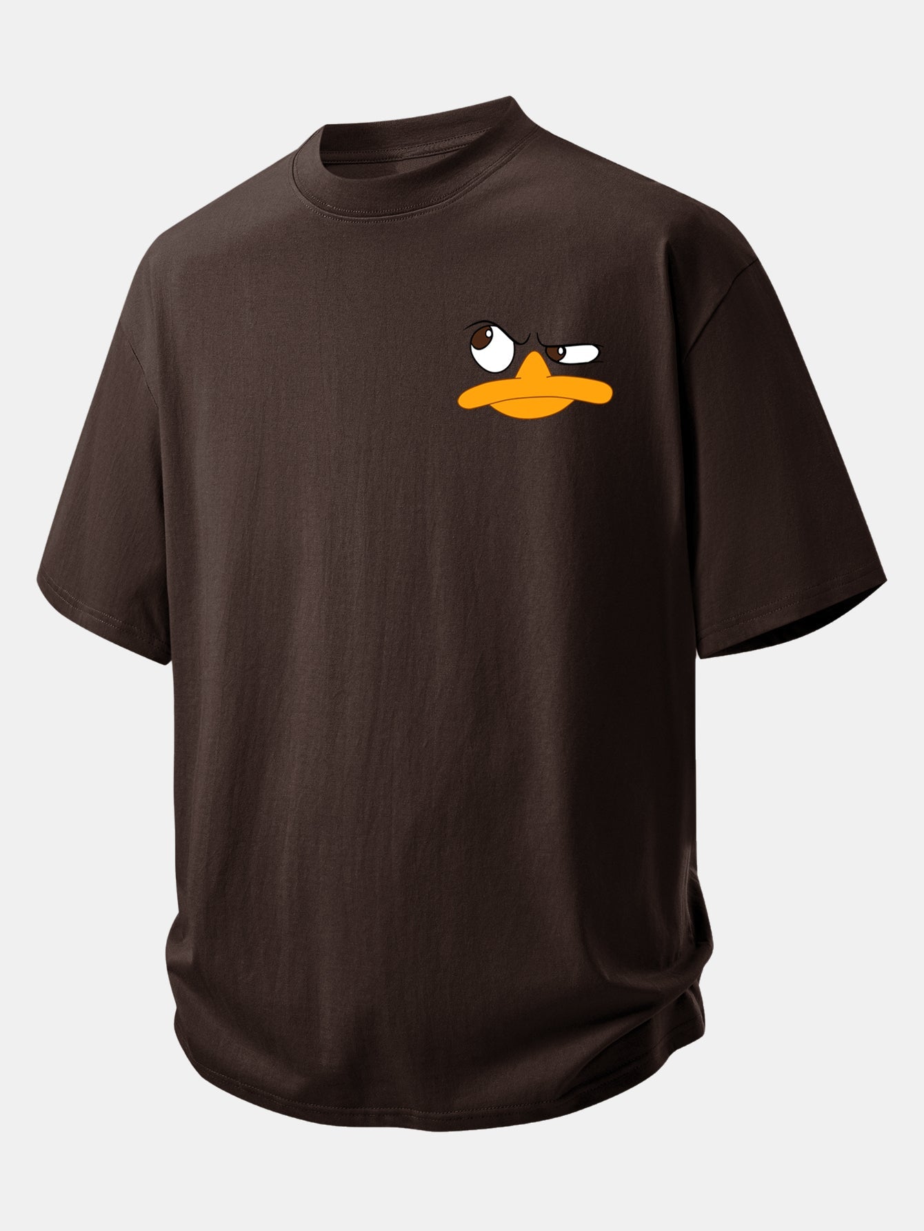 Relax Fit Emoji Duck Print Cotton T-Shirt