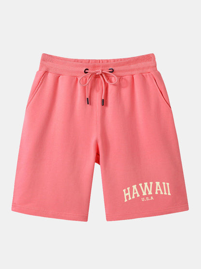 Hawaii Print Mid Length Shorts