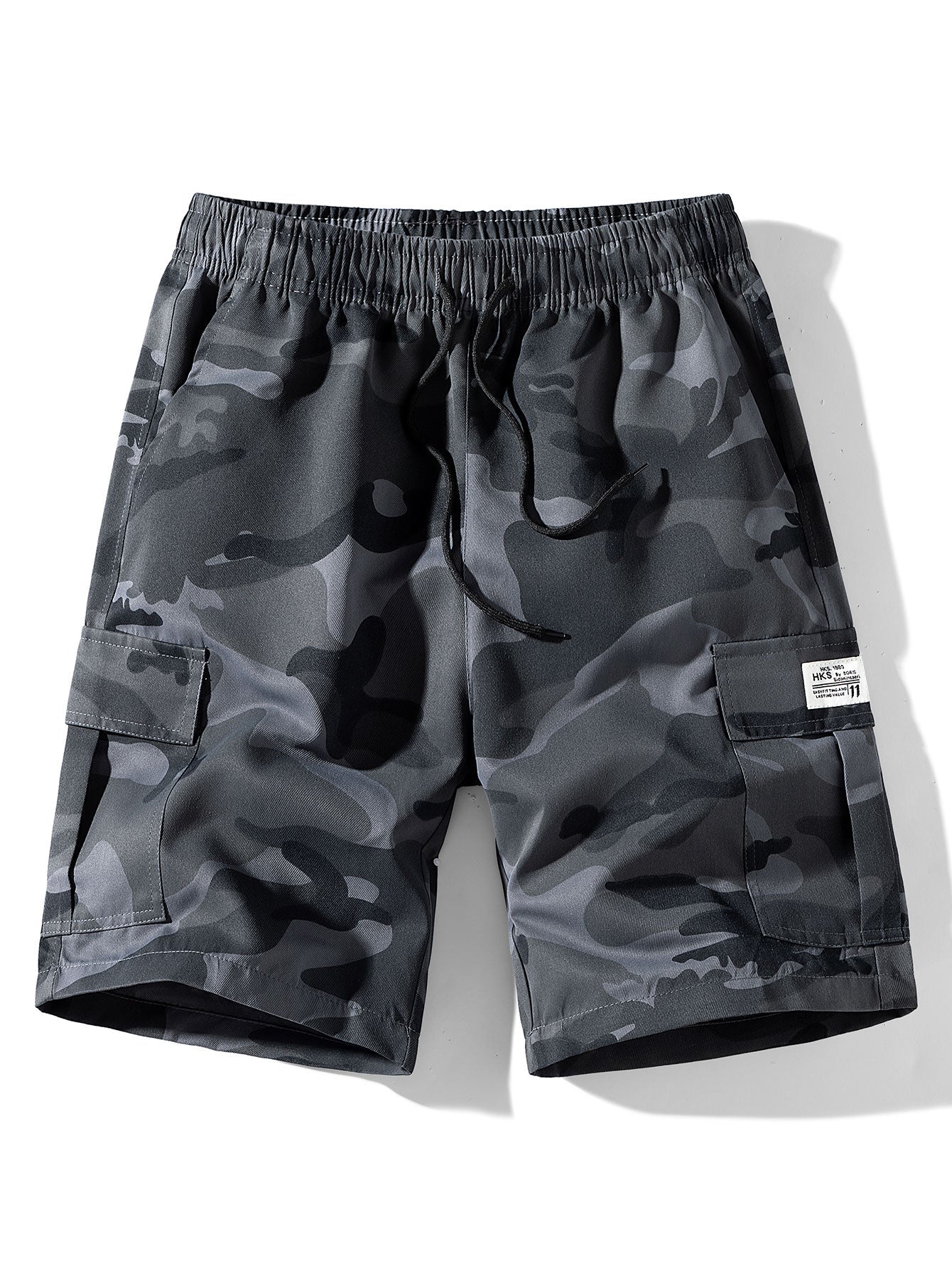 Camouflage Drawstring Cargo Shorts
