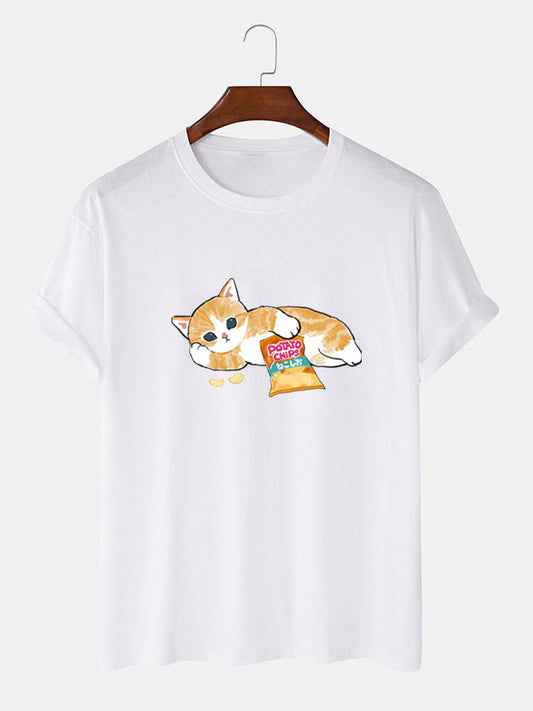 Cute Cat Print T-Shirt
