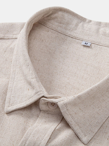 Linen Rayon Blend Pocket Utility Shirt