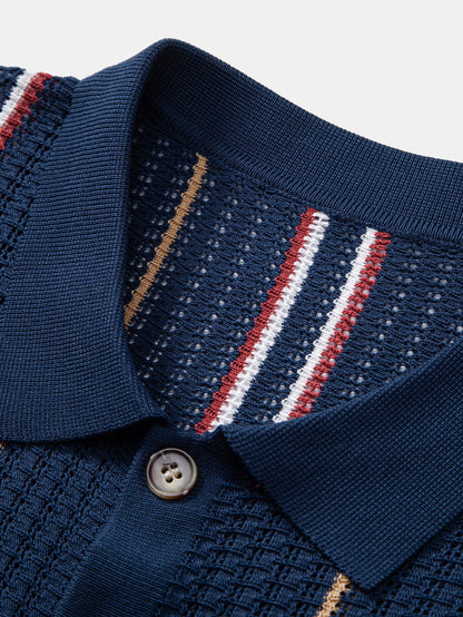 Stripe Crochet Button Up Shirt