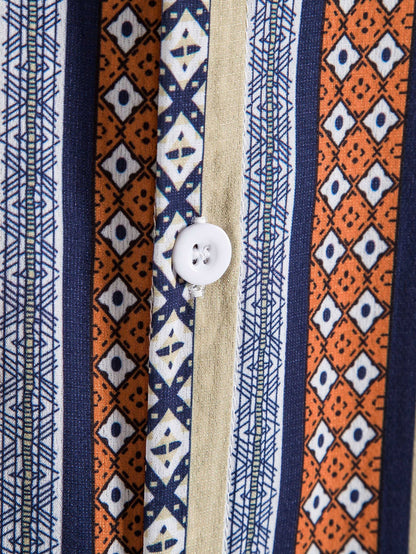 Ethnic Geometry Print Shirt