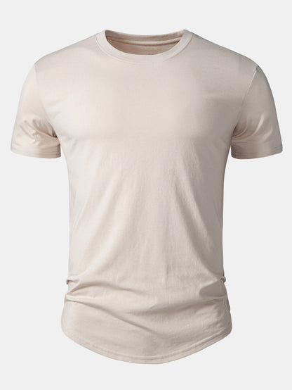 3 Pieces Basic Cotton Arc Hem T-Shirts