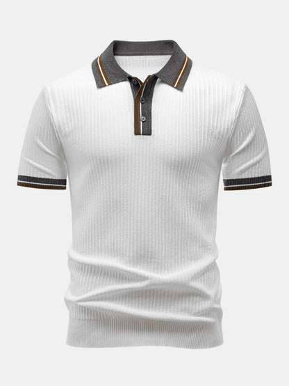 Contrast Trim Knit Polo Shirt