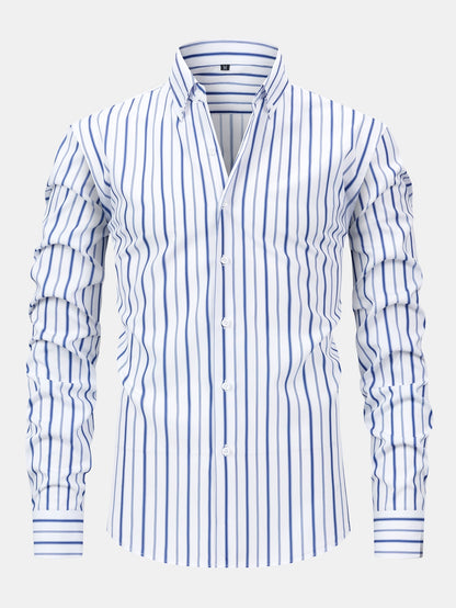 Long Sleeve Stripe Button Up Shirt