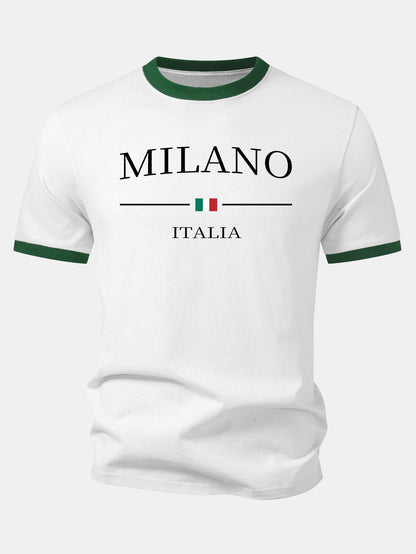 Milano Print Contrast Ringer T-Shirt