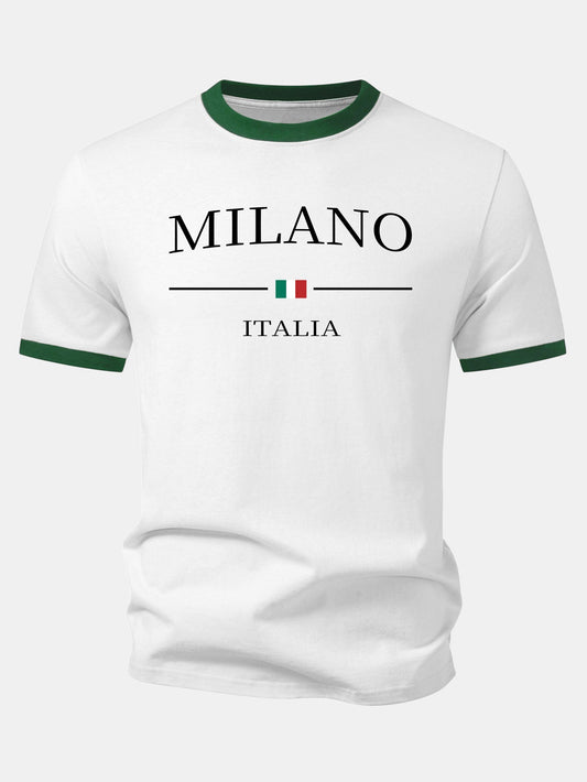 Milano Print Contrast Ringer T-Shirt