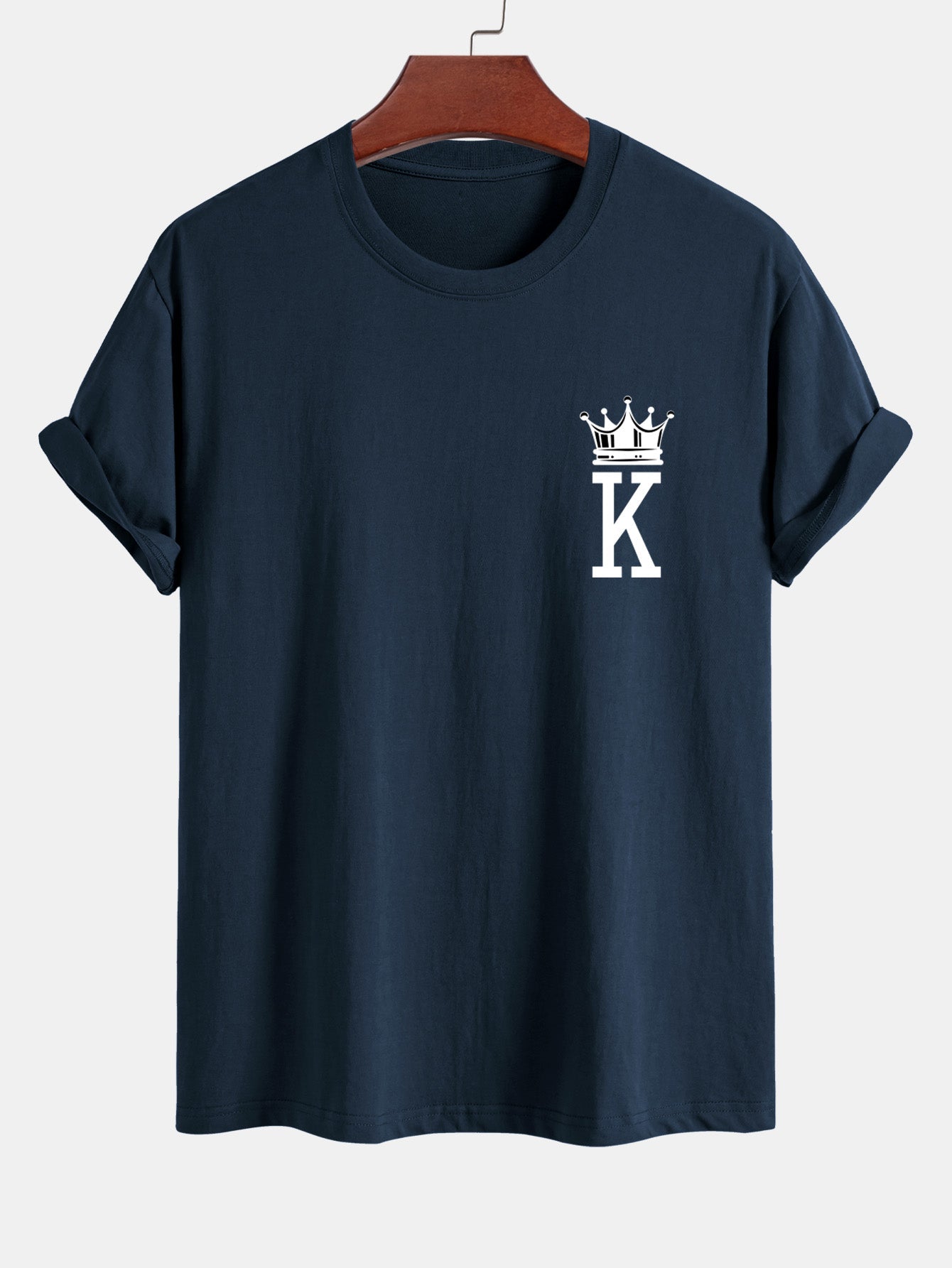 Regular Fit Crown King Print Cotton T-Shirt