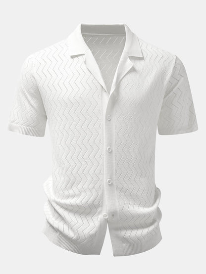 Zig Zag Open Knit Shirt