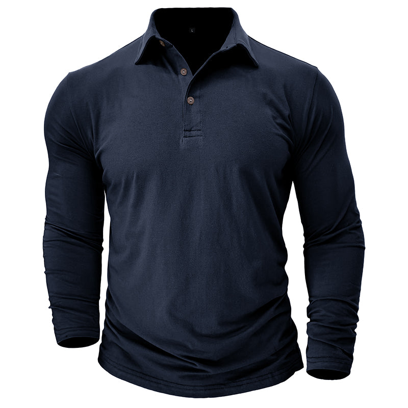 Contemporary Long Sleeve Polo With Modern Edge