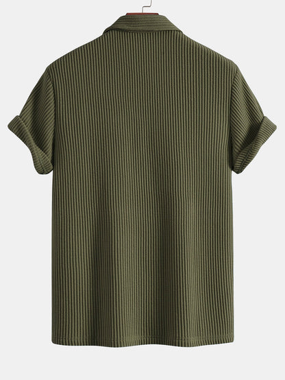 Short Sleeved Waffle Polo