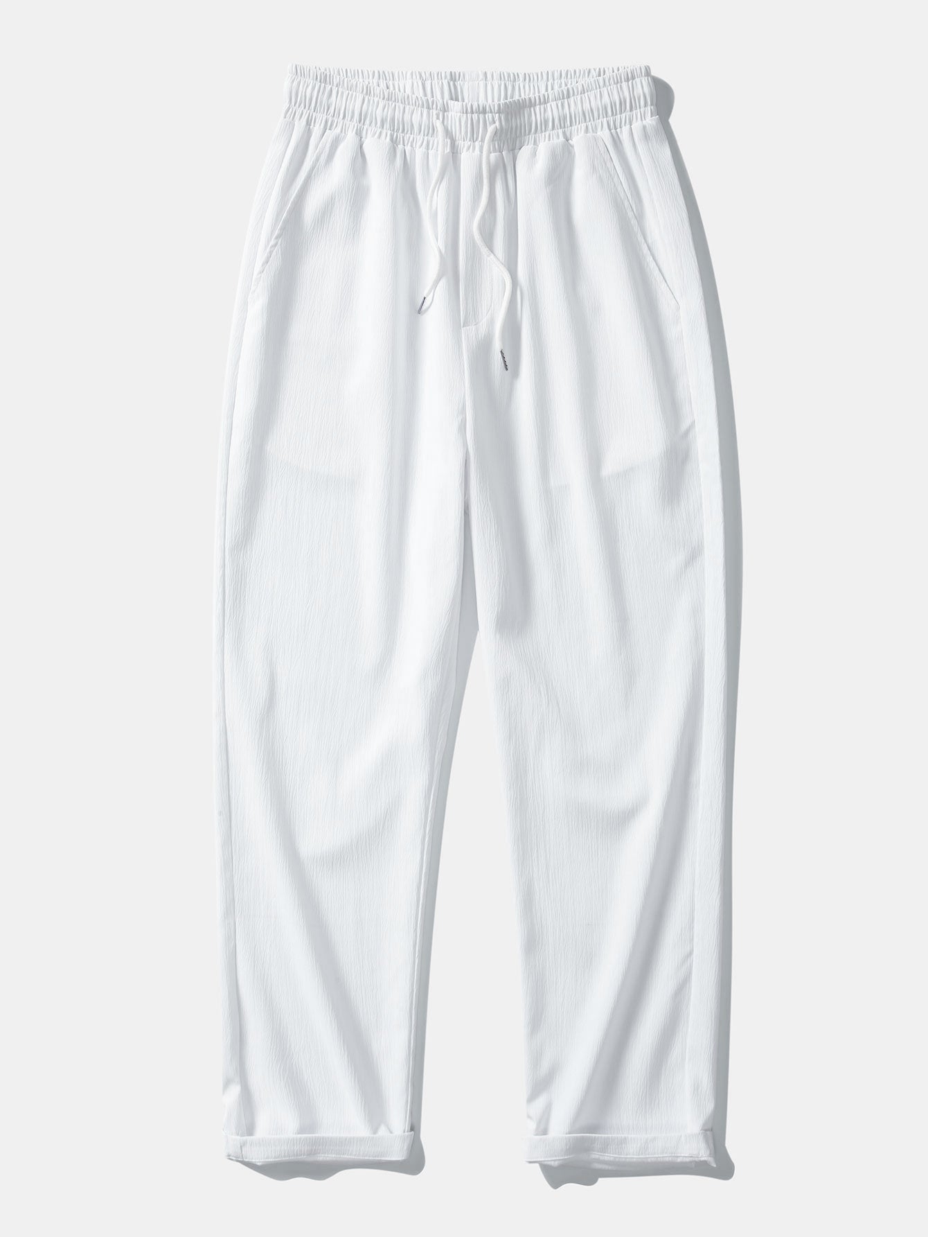 Crinkle Textured Straight Leg Pants