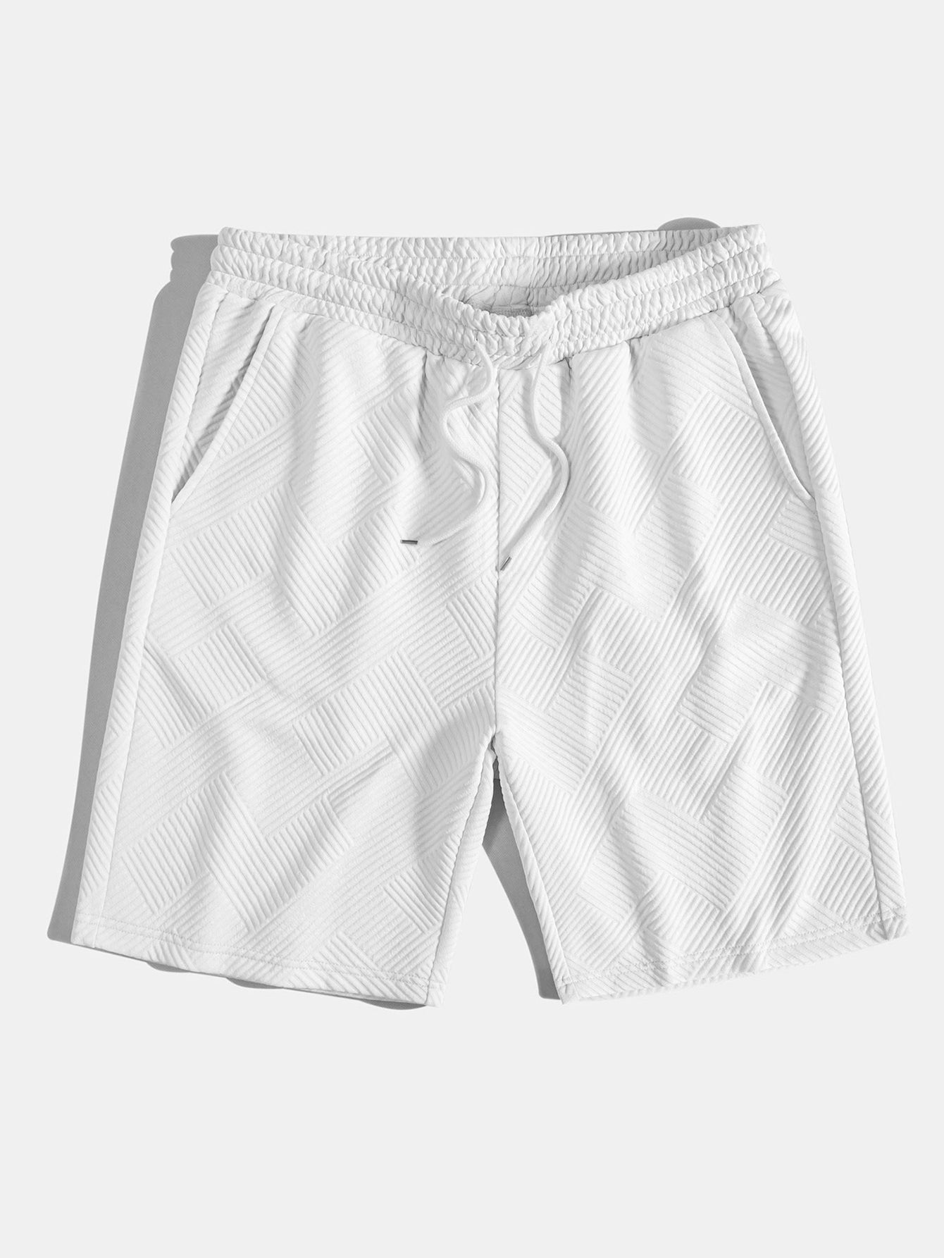 Striped Jacquard Drawstring Shorts