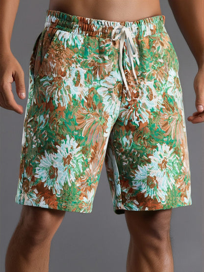 Painted Floral Jacquard Shorts
