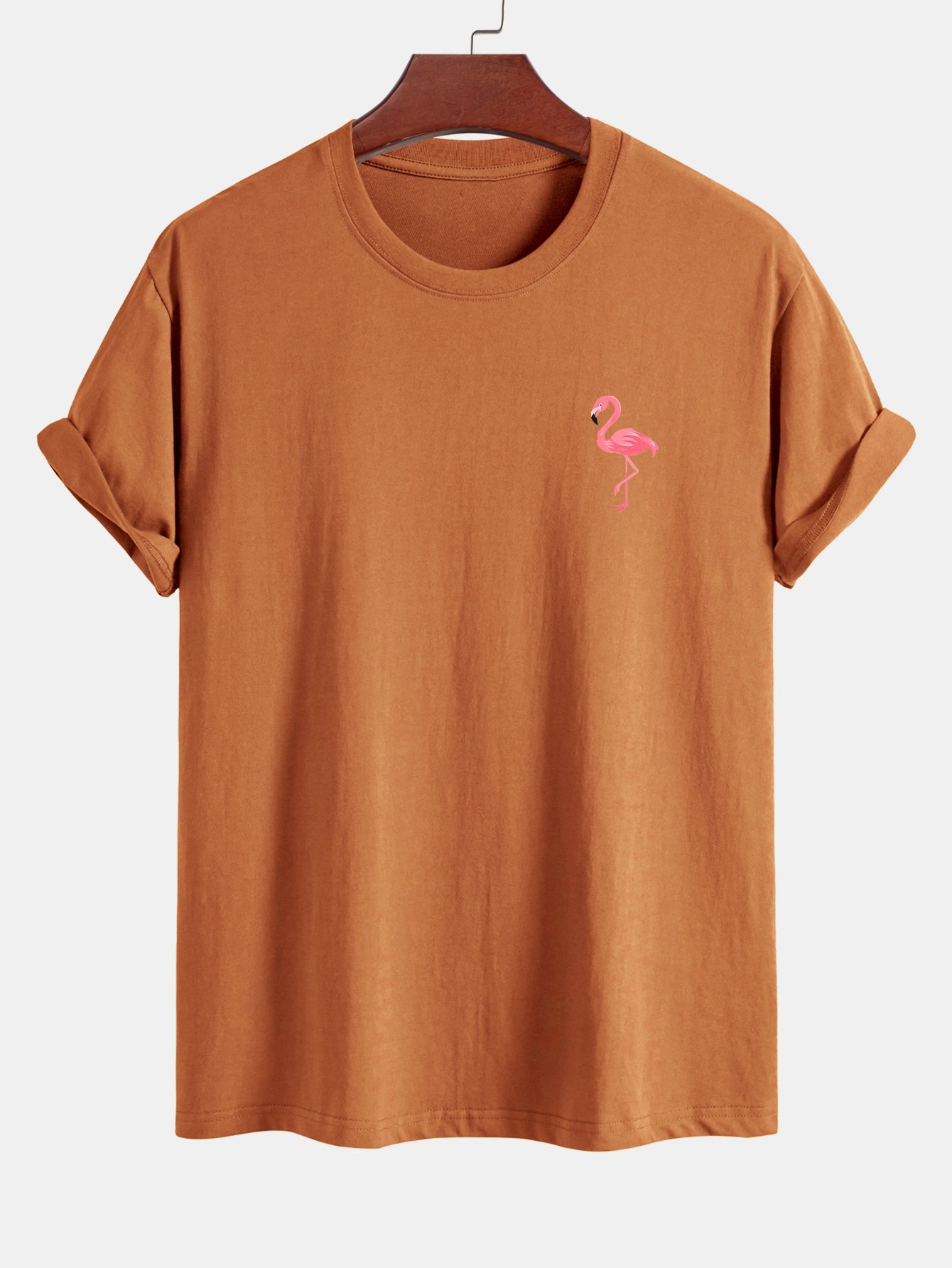 Regular Fit Flamingo Print Cotton T-Shirt