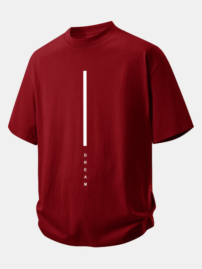 Relax Fit Dream Stripe Print Cotton T-Shirt