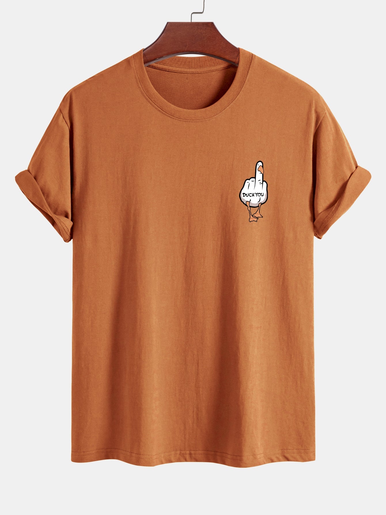 Regular Fit Duck You Print Cotton T-Shirt
