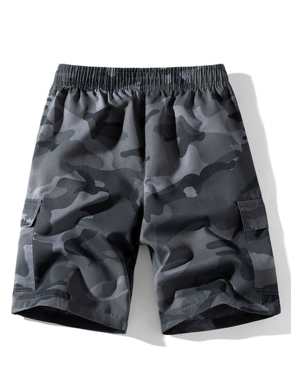 Camouflage Drawstring Cargo Shorts