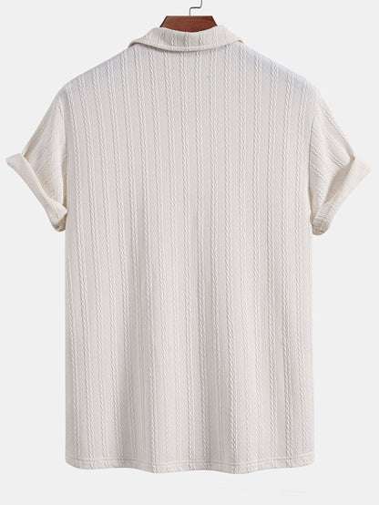 Twist Texture Knit Polo Shirt