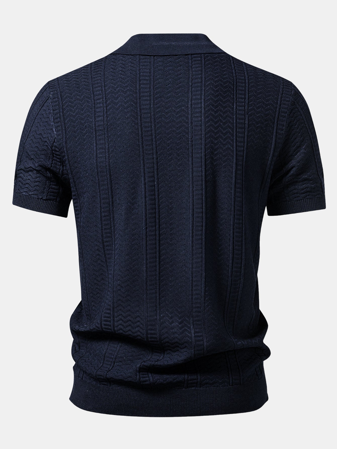 Geometric Jacquard Knit Polo