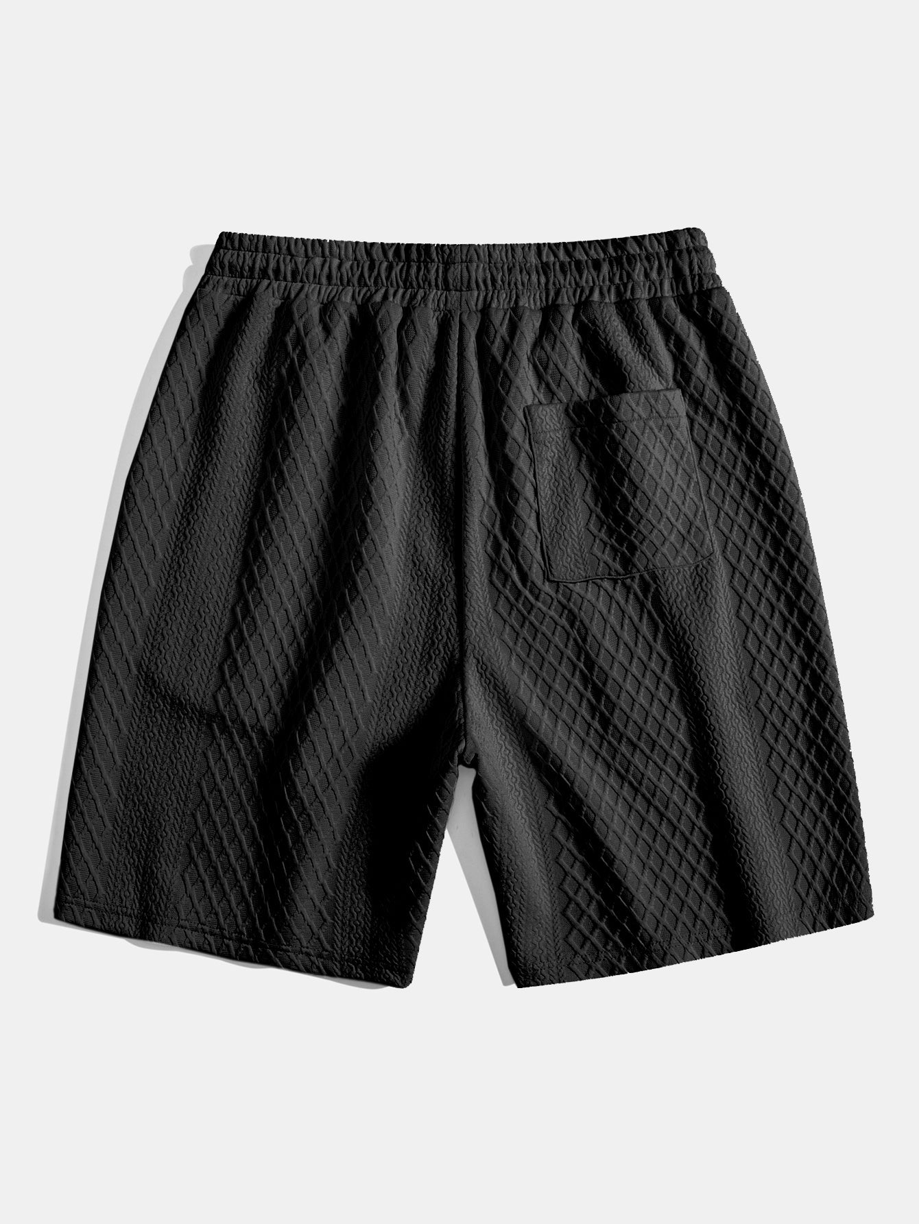 Diamond Geometric Jacquard Drawstring Shorts