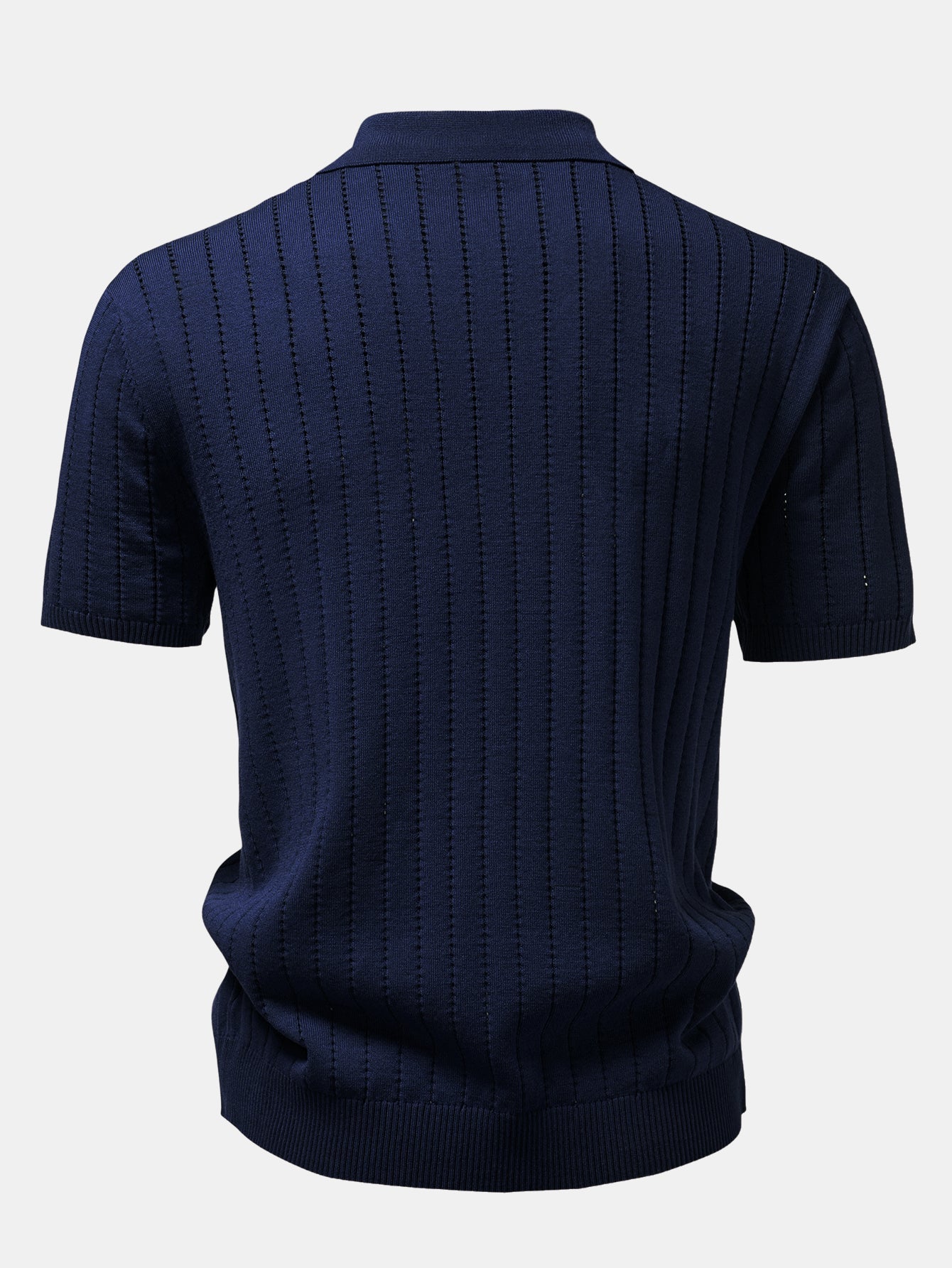 Stripe Button Up Open Knit Shirt
