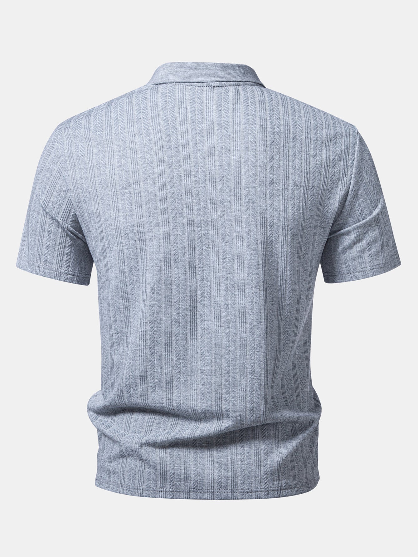 Textured Zipper Polo