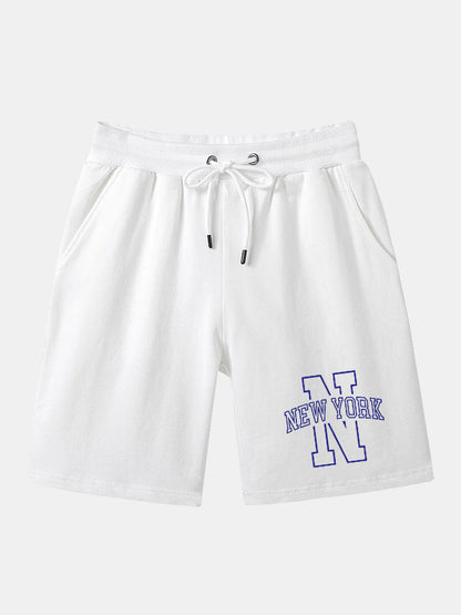 New York Print Mid Length Shorts