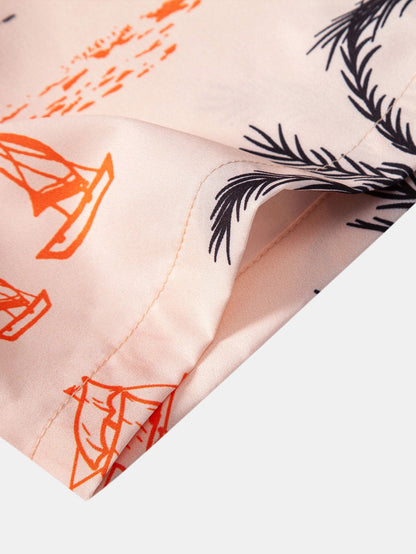 Island Print Button Up Shirt