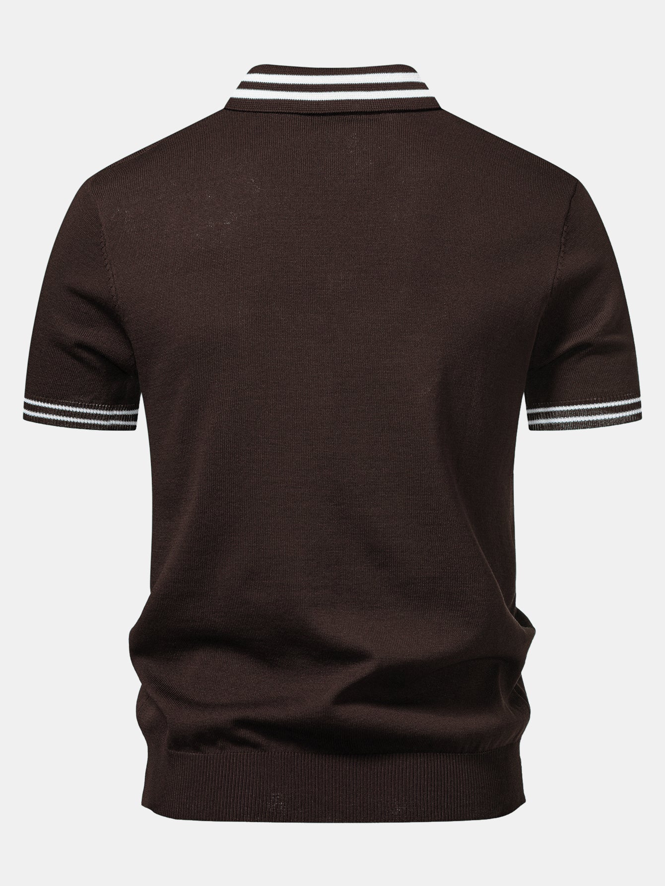 Contrast Trim Twisted Jacquard Knit Polo