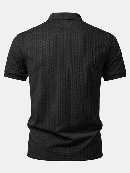 Twisted Jacquard Johnny Collar Polo