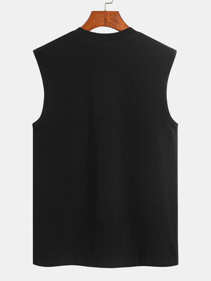 Solid Cotton Sleeveless T-Shirt