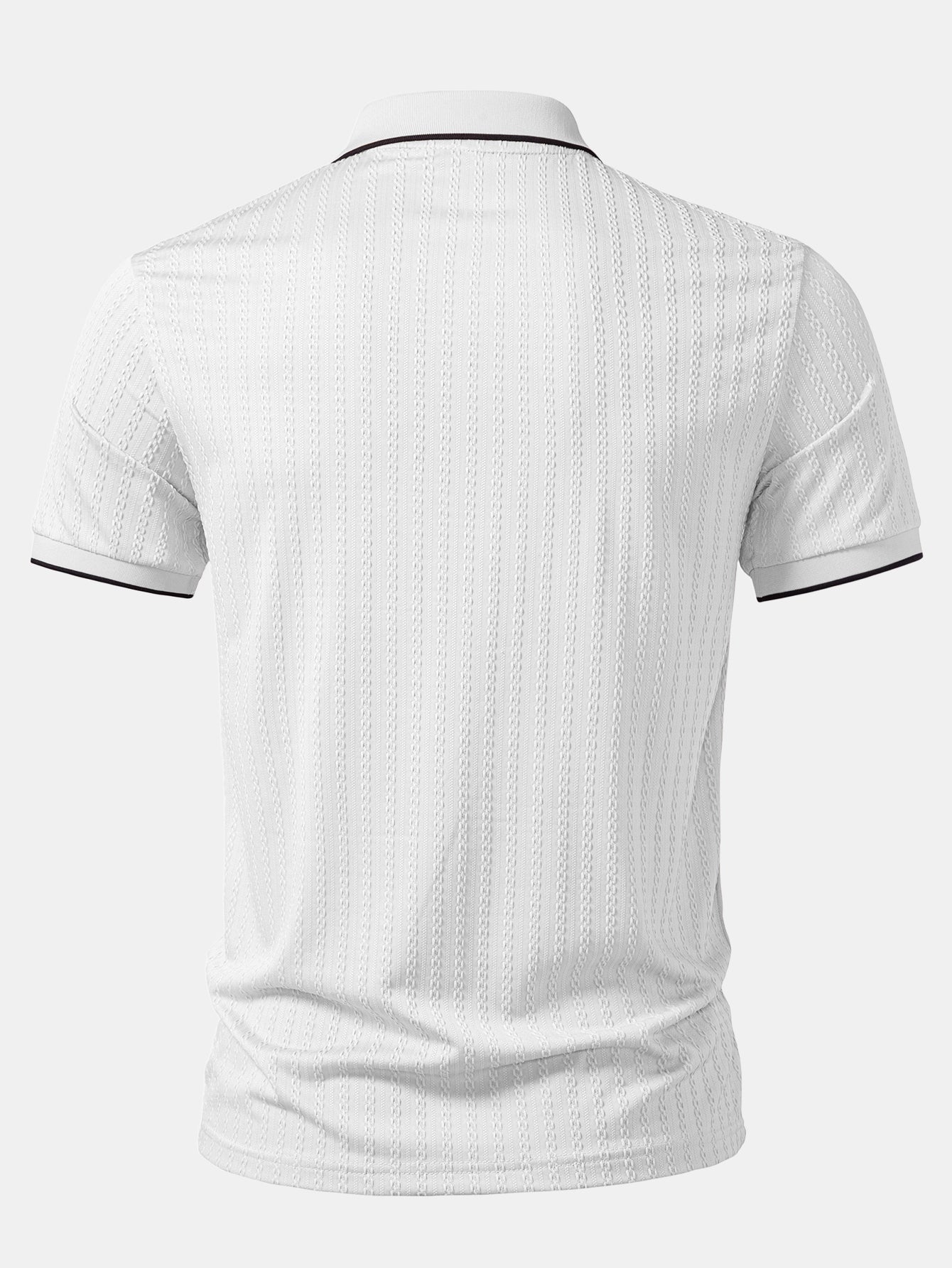 Contrast Trim Textured Knit Polo