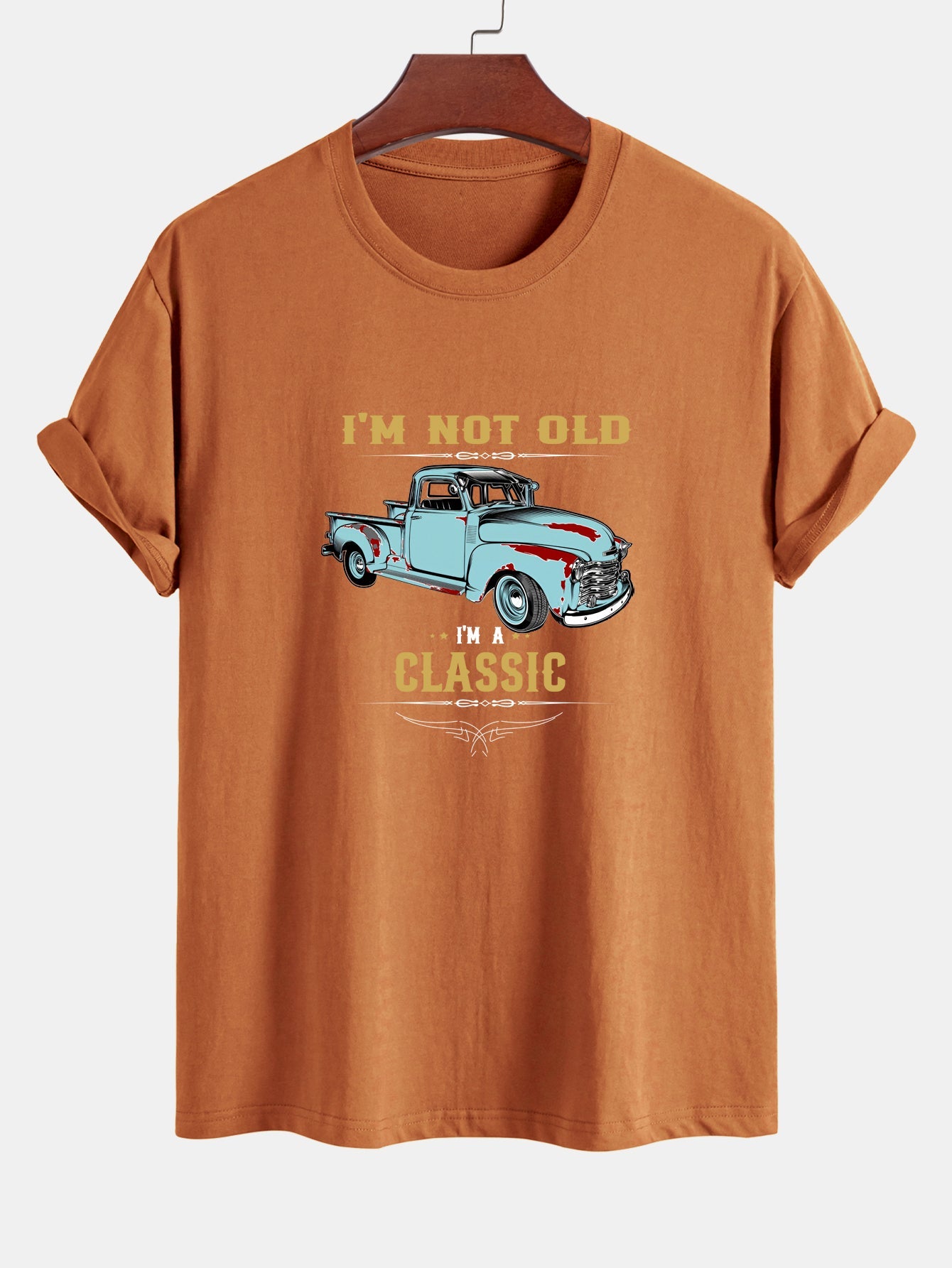 Regular Fit Classic Car Print Cotton T-Shirt