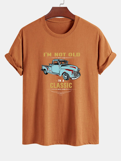 Regular Fit Classic Car Print Cotton T-Shirt