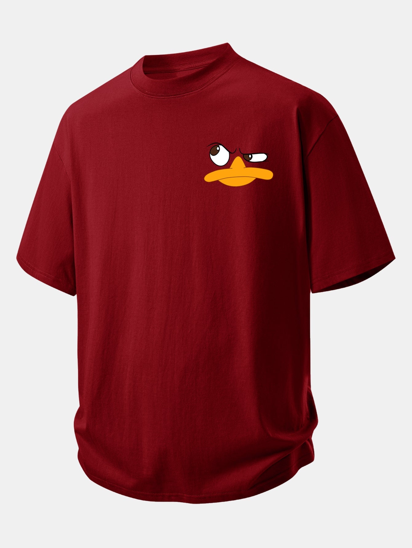 Relax Fit Emoji Duck Print Cotton T-Shirt