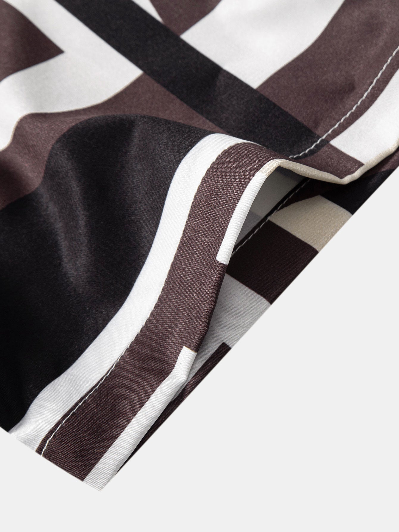 Geometry Colorblock Print Button Up Shirt