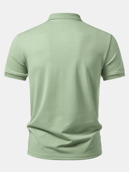 Textured Zipper Polo