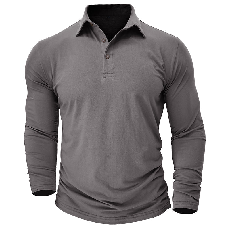 Contemporary Long Sleeve Polo With Modern Edge