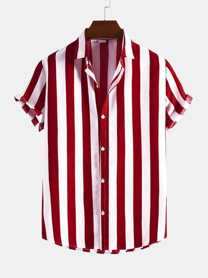 Wide Stripes Stand Shirts