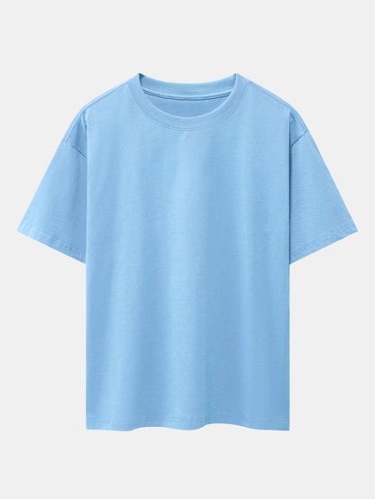 Plum Blossom And Crane Back Print Drop Shoulder Oversize T-Shirt