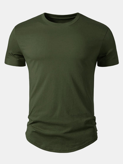 3 Pieces Basic Cotton Arc Hem T-Shirts